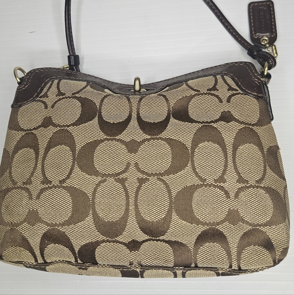 Coach Signature Sufflette Cloth Mini Bag Brown,Y2K Vintage, Rare 